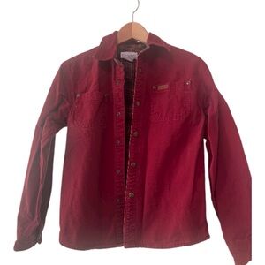 Carhartt Red Canvas Shirt jacket size L 100% cotton